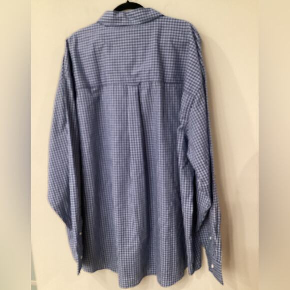 Chaps 4 XB Easy Care Navy Blue & White Button Down Shirt NWOT. - Picture 2 of 5